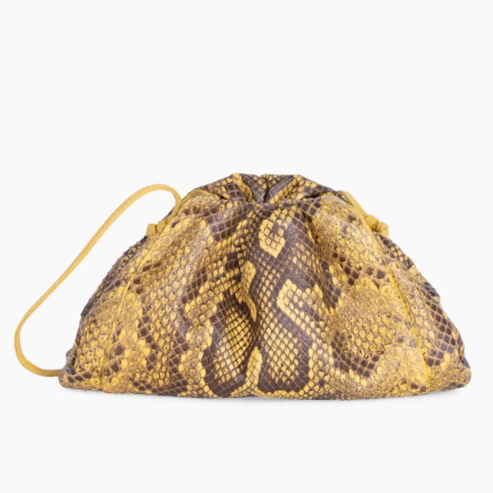 Bottega Veneta Small The Pouch Python-Embossed Le… - image 2